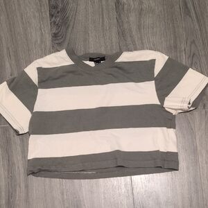 Striped Green and White T-Shirt